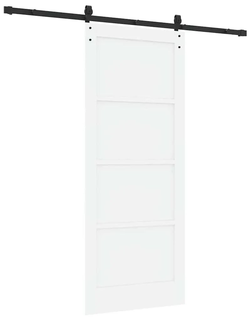 vidaXL Συρόμενη Πόρτα Λευκό και μαύρο 83 x 202 εκ.