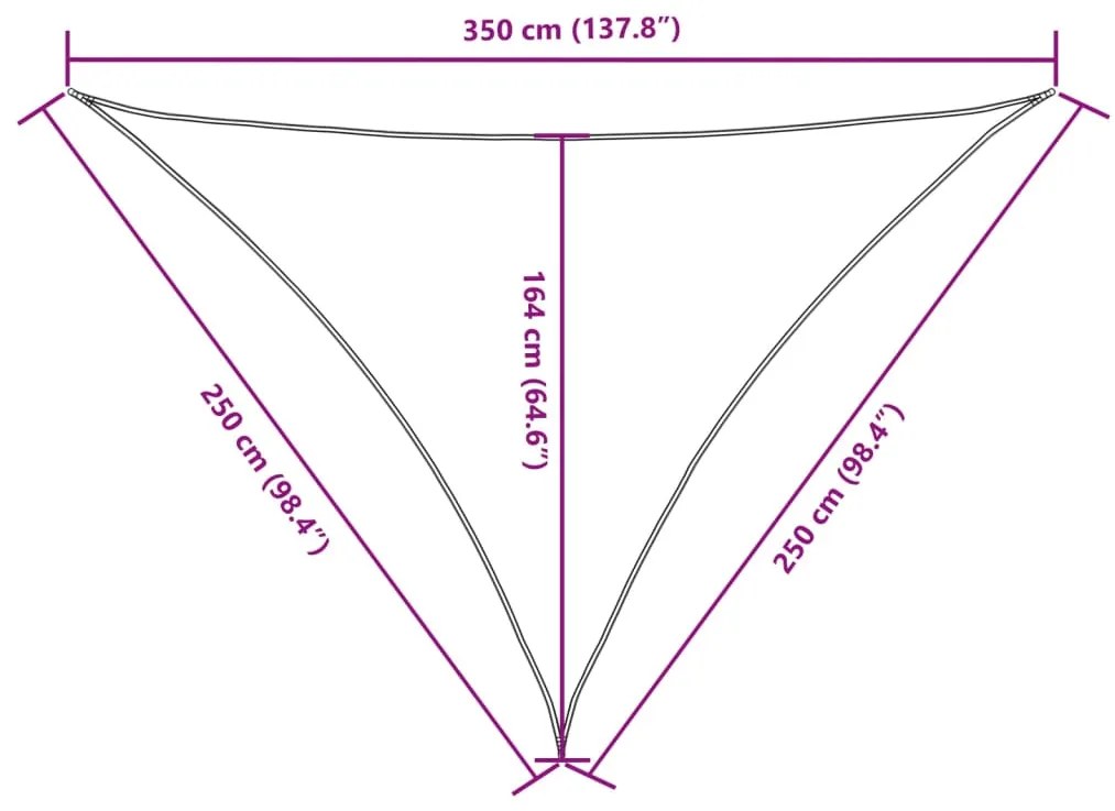 Πανί Σκίασης Τρίγωνο Ανθρακκί 2,5x2,5x3,5 μ. από Ύφασμα Oxford - Ανθρακί