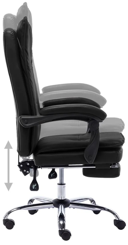 vidaXL Πολυθρόνα Γραφείου Μαύρη από Συνθετικό Δέρμα