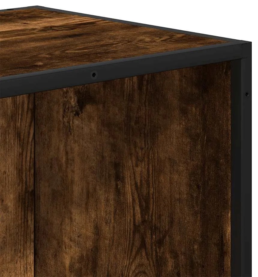 Βιβλιοθήκη καπνιστή βελανιδιά 80,5x35x139 cm Ξύλινη κατασκευή - Καφέ