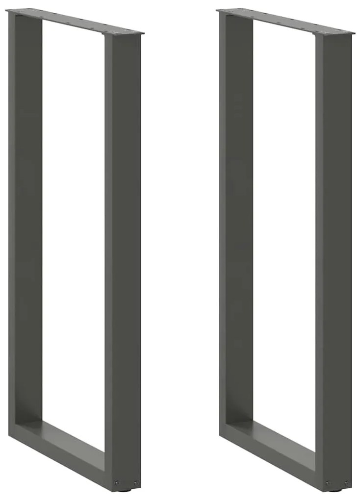 Πόδια Τραπεζιού Μπαρ σε Σχήμα U, 2 τεμ. Ανθρακί 60x(110-111) εκ. Ατσάλι