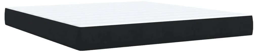 vidaXL Κρεβάτι Boxspring με Στρώμα Μαύρο 180x200 εκ. Βελούδινο