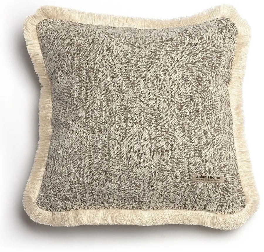 Μαξιλαροθήκη Διακοσμητική Parnassos Trimming Beige Sand Aslanis Home 45X45 Βαμβάκι-Chenille