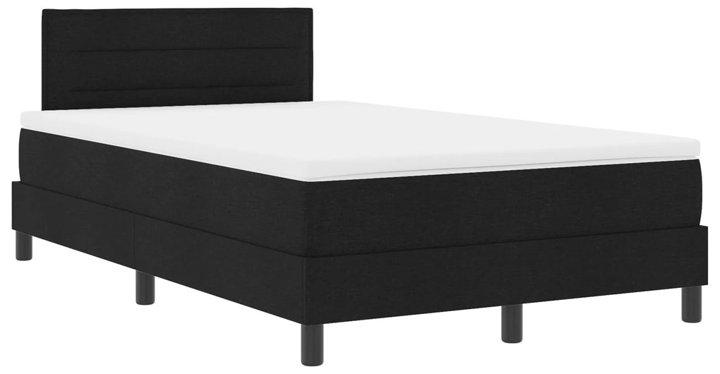 vidaXL Κρεβάτι Box Spring με Στρώμα Μαύρο 120x190 εκ. Ύφασμα