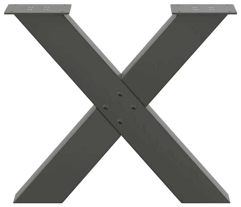 vidaXL Πόδια Τραπεζιού Σαλονιού σε Σχήμα Χ, 2 τεμ. Ανθρακί 50x(42-43) εκ. Ατσάλι