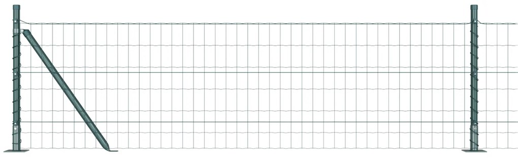 vidaXL Euro Fence με 7 Φλαντζωτούς Πόλους 0.4x10 μ Γαλβανισμένος Χάλυβας