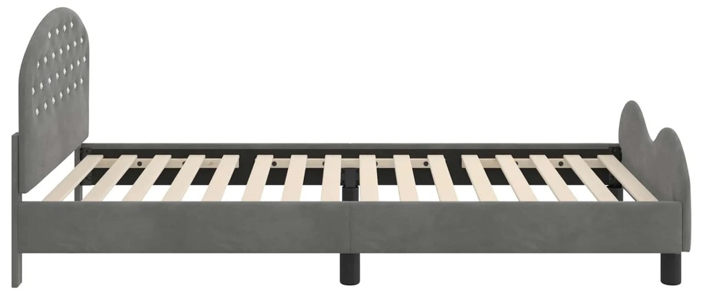 vidaXL Κρεβάτι Παιδικής Κρεβατοκάμαρας με Κεφαλάκι Σκούρο Γκρι Βελούδο