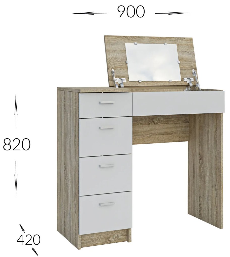 Τουαλέτα Tab Σονομα-Λευκό 90x42x82-110cm