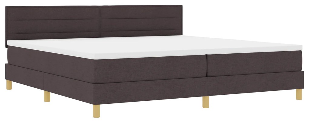 vidaXL Κρεβάτι Box Spring με Στρώμα Σκούρο Καφέ 200x200 εκ. Ύφασμα
