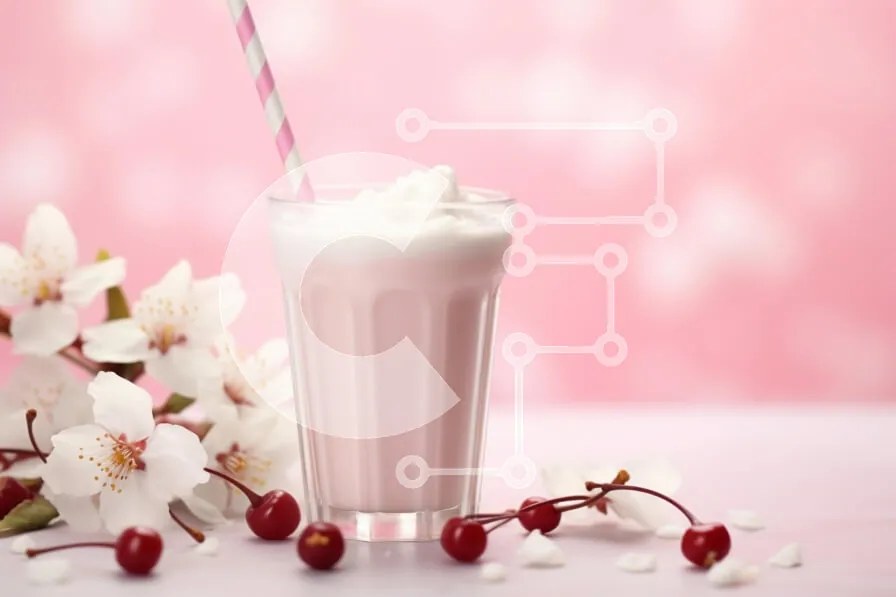 Intra Συλλεκτικό Ξύλινο Παζλ Plywood  4mm - Ροζ Milkshake με άνθη κερασιάς Σε Ξύλινο Κουτί - Διαστάσεις: 10x10 cm – 25 κομμάτια
