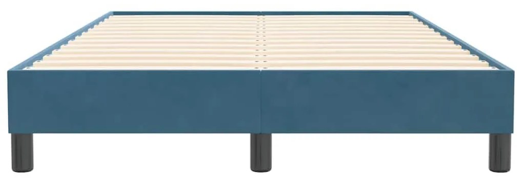 Box Spring Κρεβάτι χωρίς στρώμα Σκούρο μπλε Βελούδινο - Μπλε