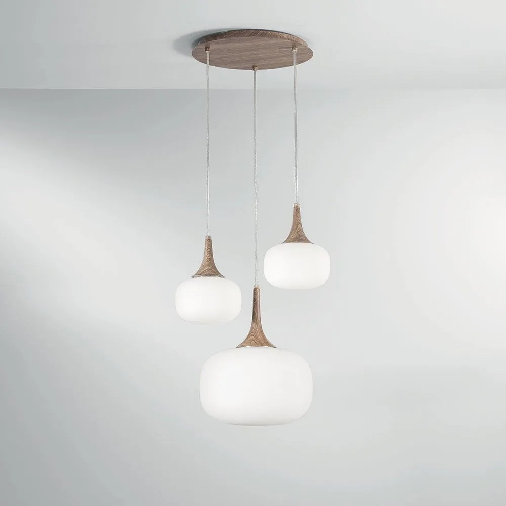 Φωτιστικό Οροφής Κρεμαστό I-Jaipur-S3-BCO 1xE27+2xE14 150x39cm White-Natural Luce Ambiente Design