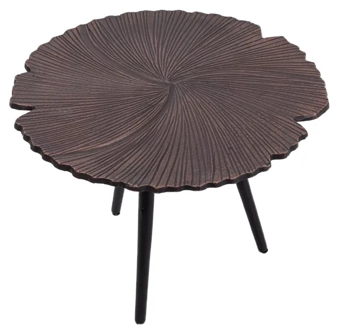 LEAF 40 SIDE TABLE COPPER ANTIQUE ΜΑΥΡΟ D40xH32cm - 04-0613