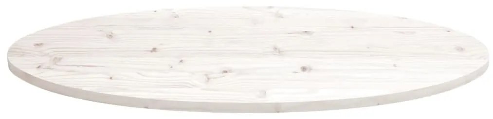 vidaXL Επιφάνεια Τραπεζιού Οβάλ Λευκή 100x50x2,5 εκ. Μασίφ Ξύλο Πεύκου