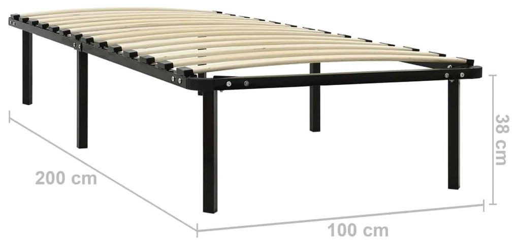 vidaXL Πλαίσιο Κρεβατιού Μαύρο 100 x 200 εκ. Μεταλλικό