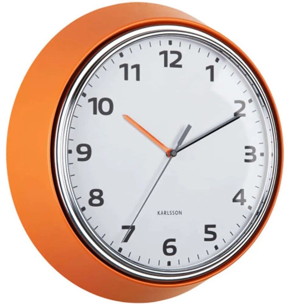 Ρολόι Τοίχου Modern Retro KA6006OR Φ34x7cm Bright Orange Karlsson Μέταλλο