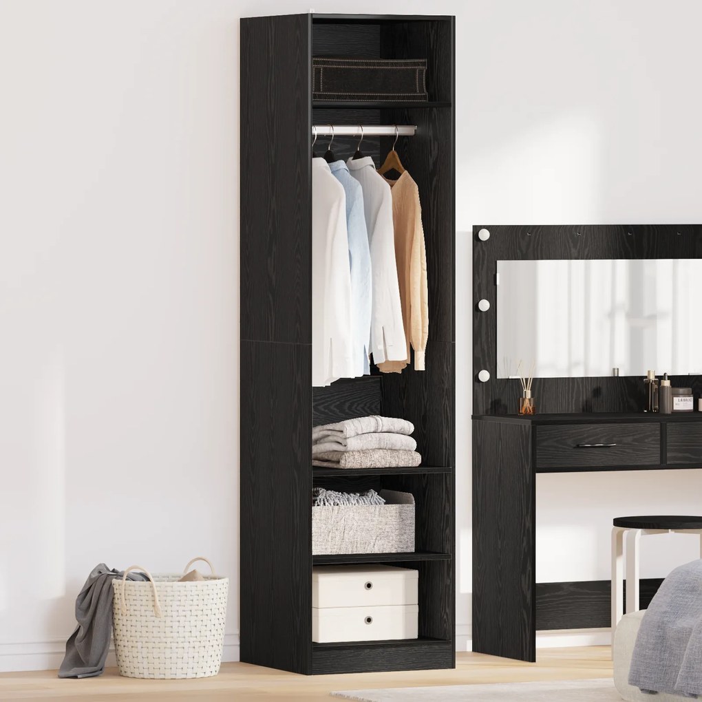 vidaXL Ντουλάπι Μαύρη δρυς 50 x 50 x 200 εκ. Επεξεργασμένο ξύλο