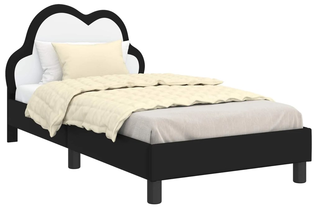 vidaXL Σκελετός Κρεβατιού με κεφαλάρι Μαύρο 80 x 160 cm PU