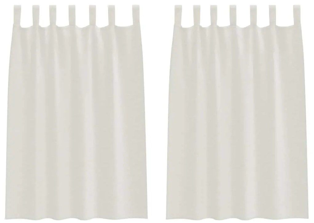 vidaXL Κουρτίνες με κουρτίνες 2 pcs Κρεμ 140x140εκ Πολυεστέρας