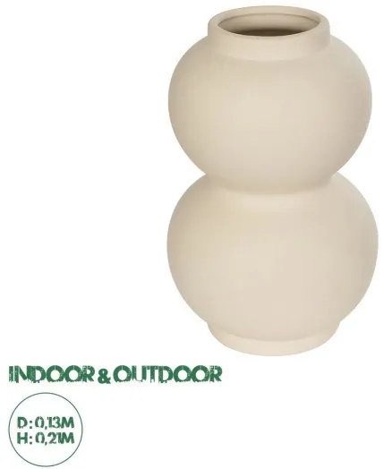 Artificial Garden PEARL 21265 Διακοσμητικό Κεραμικό Βάζo Μπεζ Π13 x Μ13 x Υ21cm Globostar-21265-Μπεζ 21265