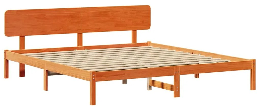 vidaXL Σκελετός Κρεβατιού Κερωτό καφέ 180 x 200 cm Μασίφ ξύλο πεύκου