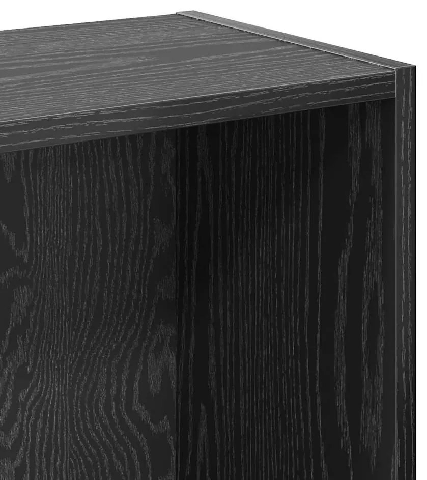 vidaXL Βιβλιοθήκη Μαύρη δρυς 80 x 24 x 76 εκ Επεξεργασμένο ξύλο