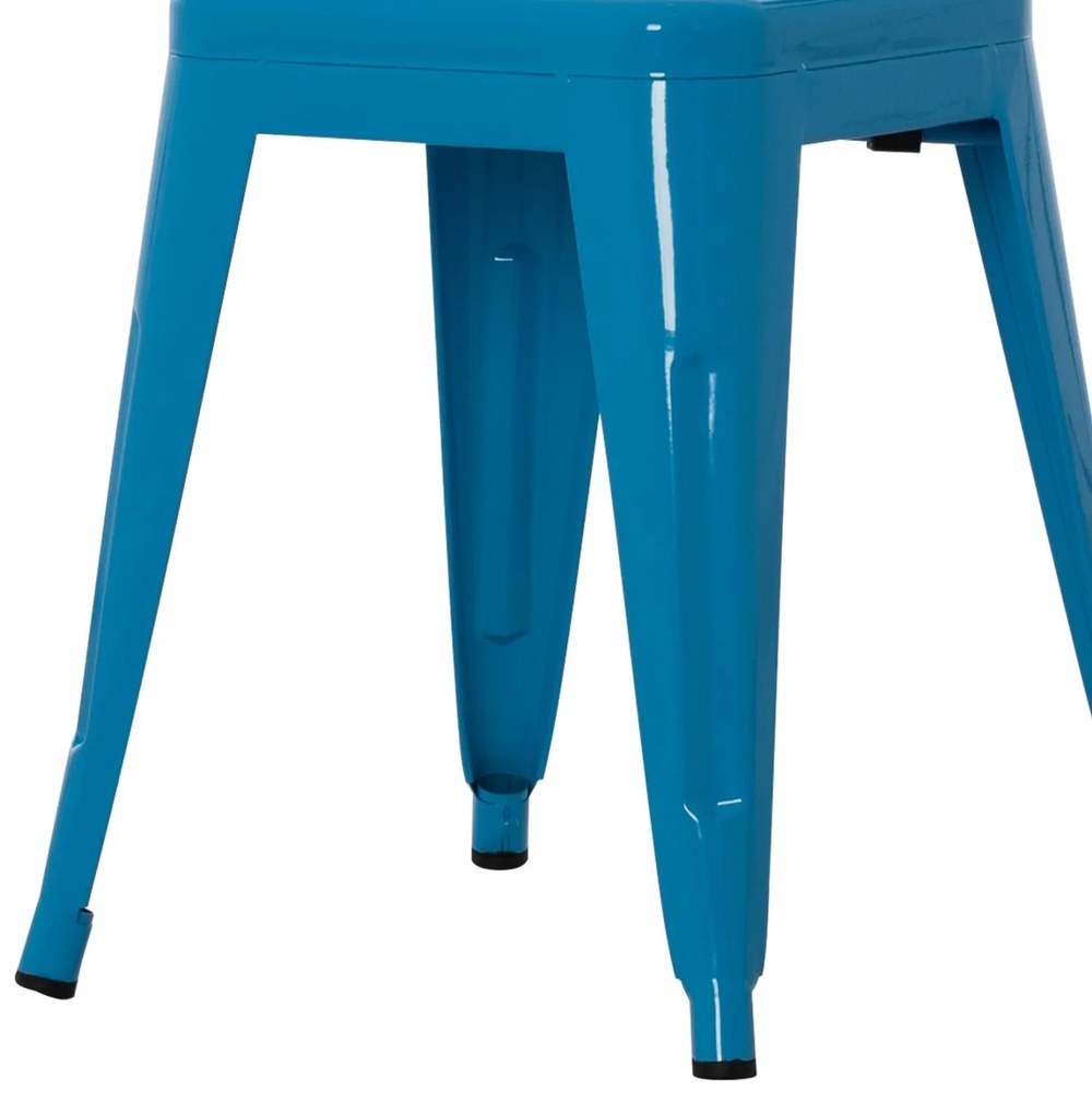 Σκαμπό μπαρ MELITA Χαμηλό Μεταλλικό σε Μπλέ 37x37x45Υεκ. 37x37x45 εκ.