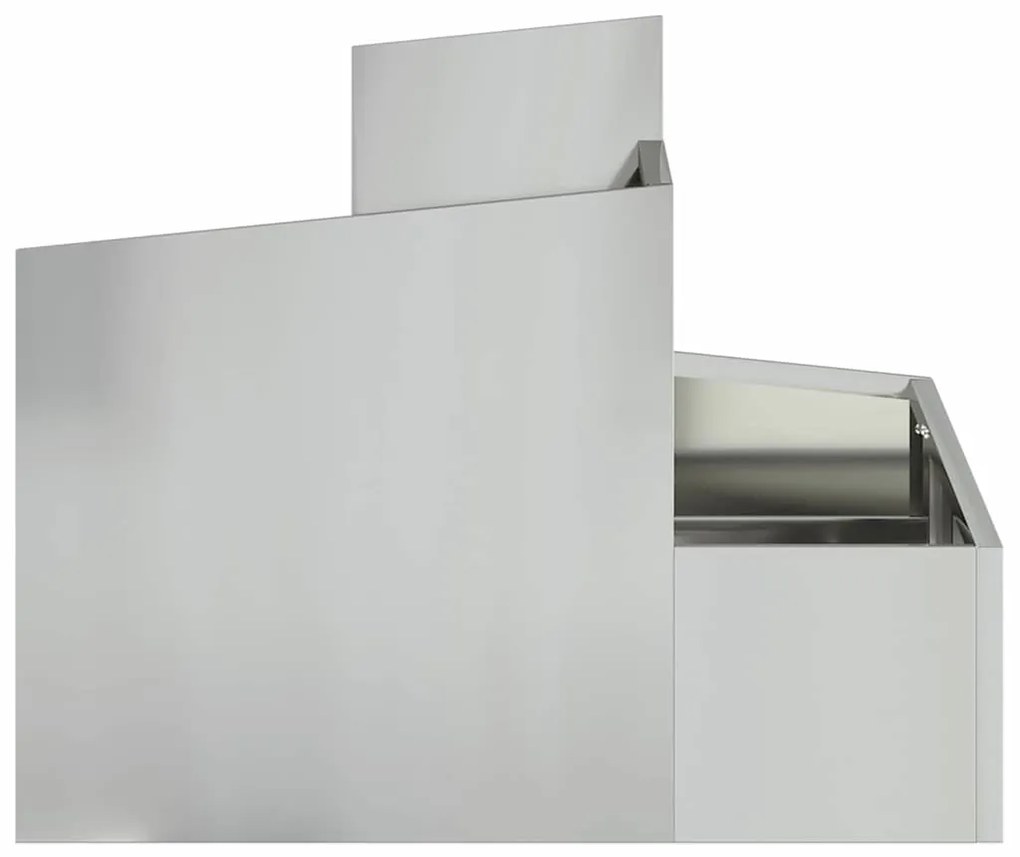 vidaXL Γλάστρα Κήπου Ασημί 60 x 60 x 50 εκ Γαλβανισμένος χάλυβας