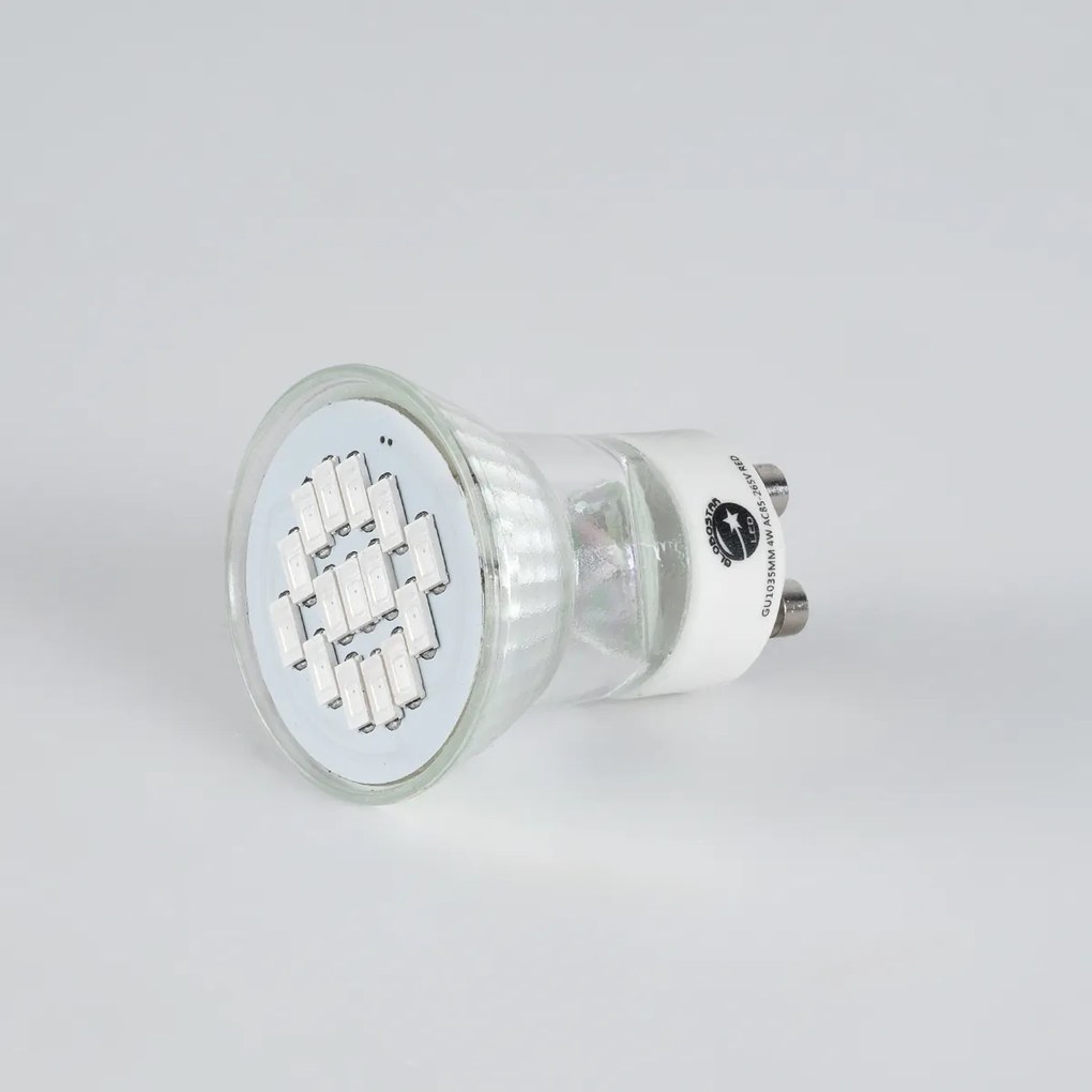 GloboStar® 76009 Σποτ LED GU10 MR11 4W 300lm 120° AC 85-265V με Λευκό Γαλακτερό Γυαλί Κόκκινο - 2 Χρόνια Εγγύηση