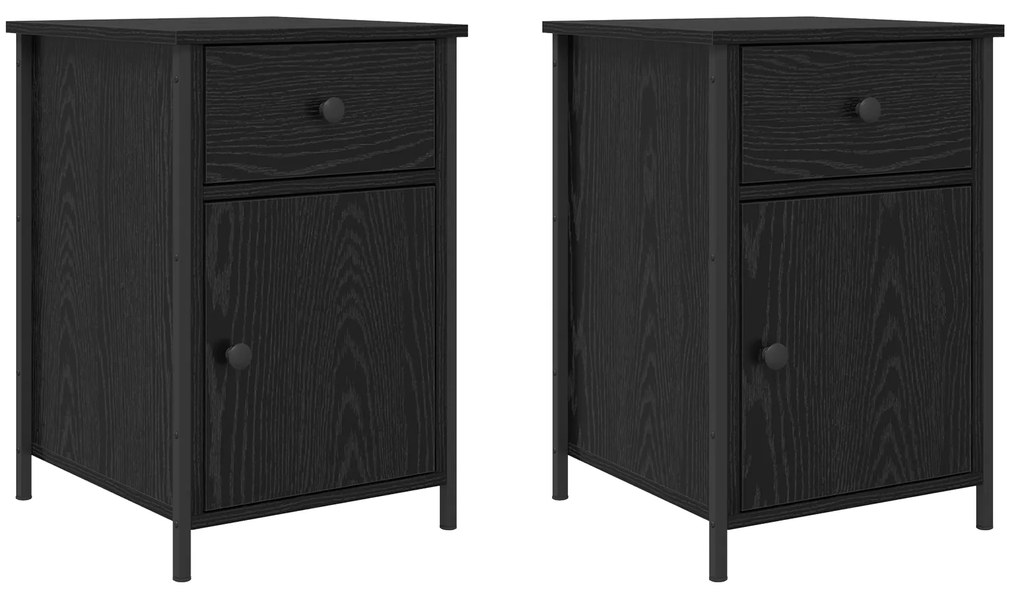 vidaXL Κομοδίνα 2 τεμάχια Μαύρης Καρυδιάς 40x42x60 εκ. Επεξεργασμένο ξύλο