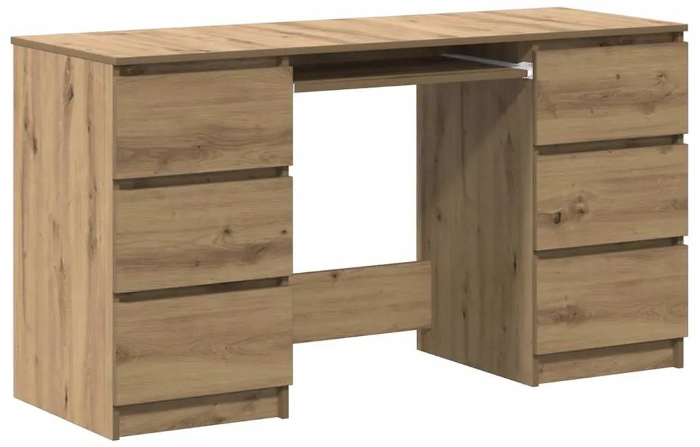 vidaXL Γραφείο Τεχνίτης Δρυς 140 x 50 x 77 εκ. από Μοριοσανίδα