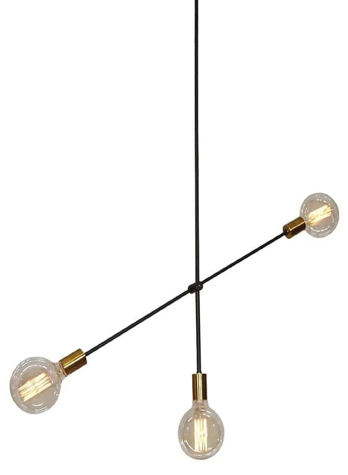 Φωτιστικό Οροφής 77-3536 SE 136-3 Cody Black &amp; Brass Homelighting Μέταλλο