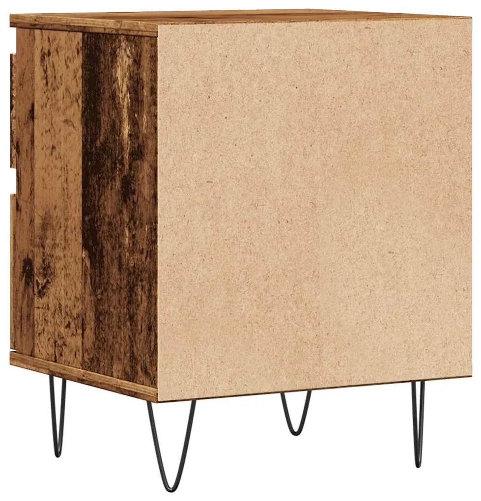 Κομοδίνα 2 τεμάχια Παλιό ξύλο 40x35x50 cm Κατασκευασμένο ξύλο - Καφέ