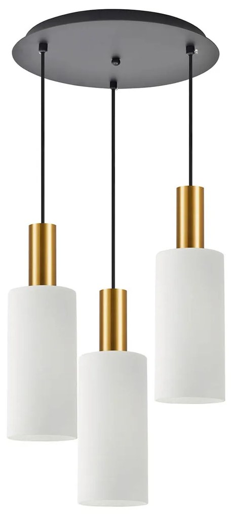 Φωτιστικό Οροφής Τρίφωτο Homelighting 77-8656 Gold/White