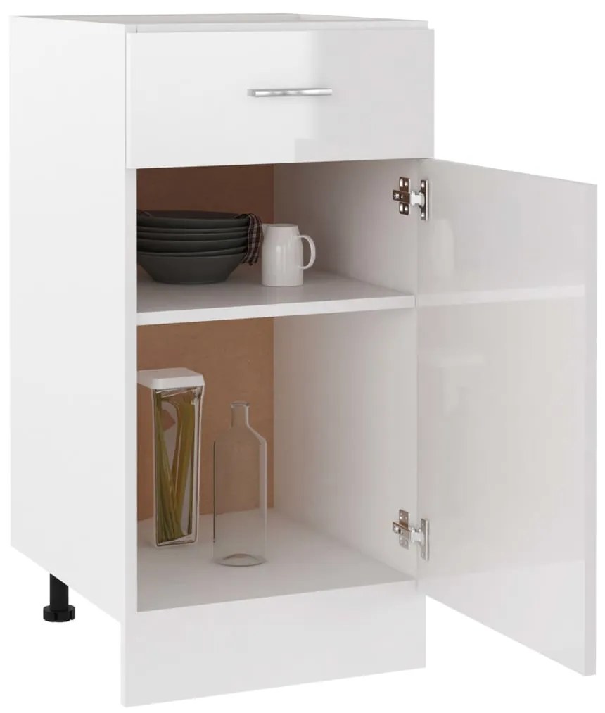 vidaXL Ντουλάπι με Συρτάρι Lyon Γυαλιστερό Λευκό 40x46x81,5εκ.