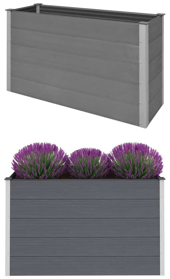 vidaXL Ζαρντινιέρα Υπερυψωμένη Γκρι 150 x 50 x 91 εκ. από WPC