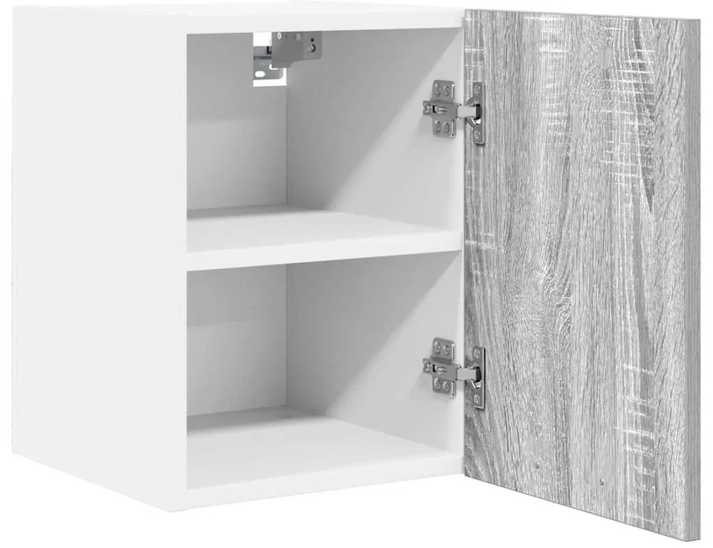 vidaXL Κρεμαστό ντουλάπι με πόρτα Riga 2 pcs Γκρι Σομόνα και Λευκό