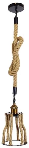 Φωτιστικό Οροφής Lantern 01186 Black GloboStar Rope, Metal