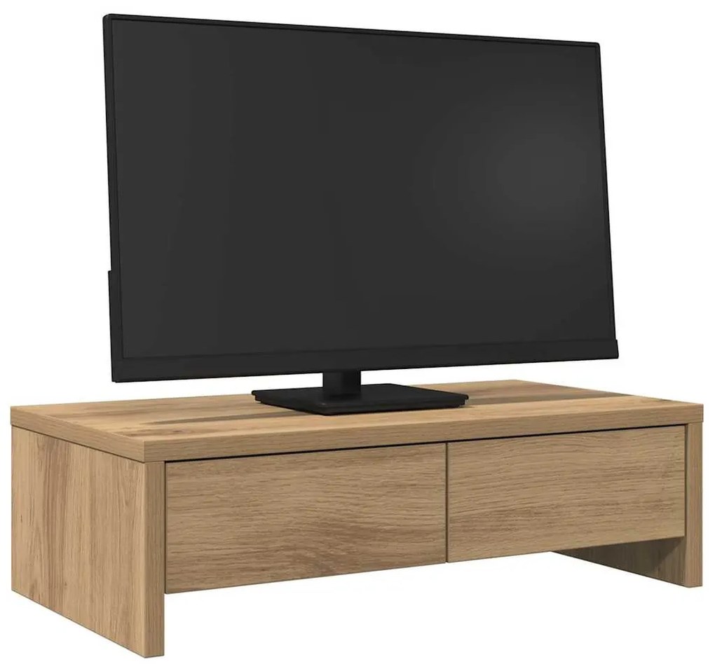 vidaXL Βάση Οθόνης με Συρτάρια Αρτισιανή Δρυς 50x27x15 εκ Επεξεργ Ξύλο