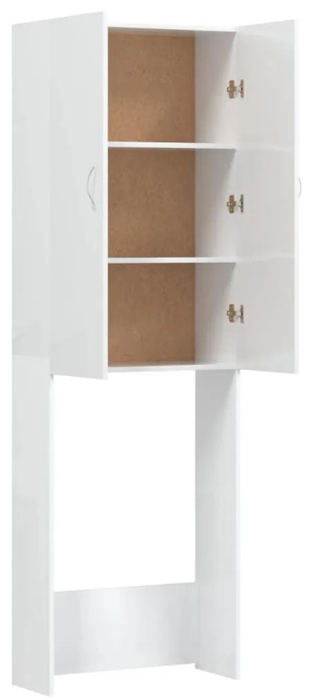Ντουλάπι Πλυντηρίου Γυαλιστερό Λευκό 64 x 25,5 x 190 εκ.