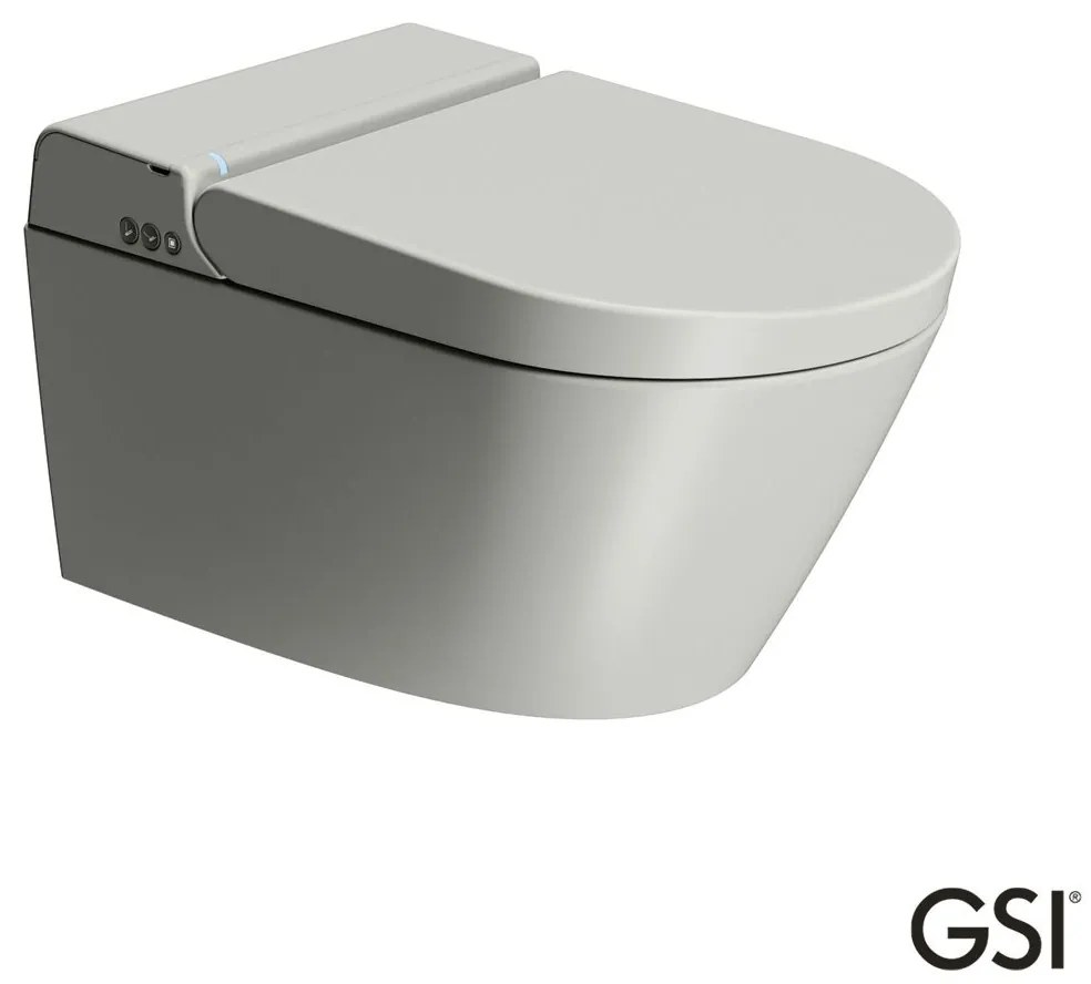 GSI Pura 59 Swirlflush Λεκάνη Κρεμαστή με Ενσωματωμένο Ηλεκτρονικό Κάλυμμα Μπιντέ Cenere