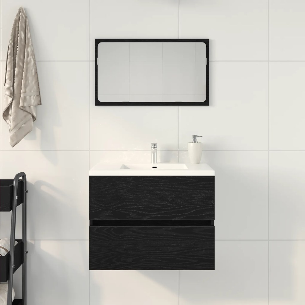 vidaXL ντουλάπι νιπτήρα  Μαύρη βελανιδιά 60x38,5x45 εκ. Επεξεργασμένο ξύλο