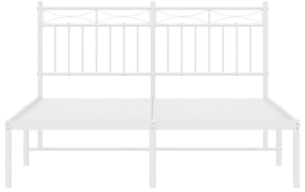 Πλαίσιο Κρεβατιού με Κεφαλάρι Λευκό 140 x 200 εκ. Μεταλλικό - Λευκό