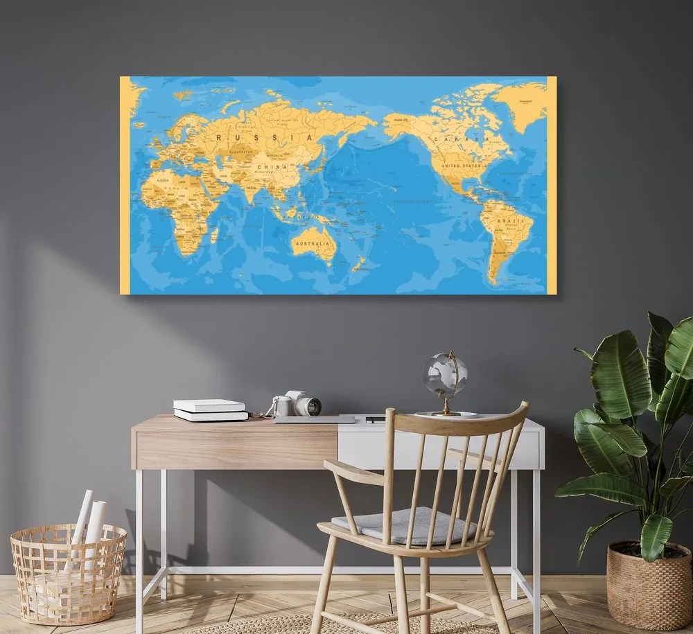 Εικόνα στον παγκόσμιο χάρτη φελλού σε ενδιαφέρον σχέδιο