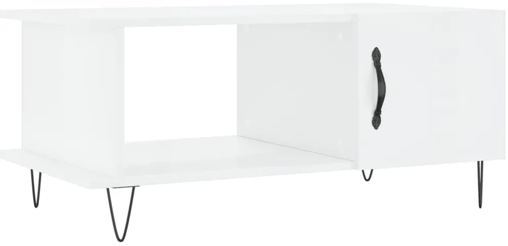 vidaXL Τραπεζάκι Σαλονιού Γυαλ. Λευκό 90x50x40 εκ. Επεξεργ. Ξύλο
