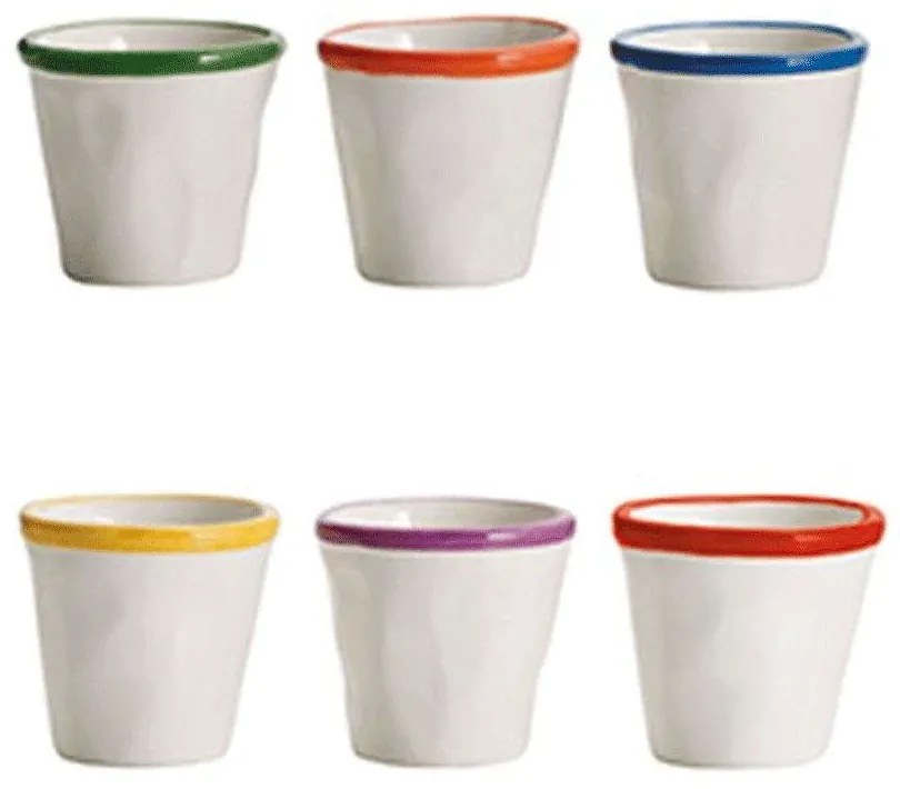Φλυτζάνια Καφέ Rim (Σετ 6Τμχ) RIM0099 70ml Multi Zafferano Ceramic