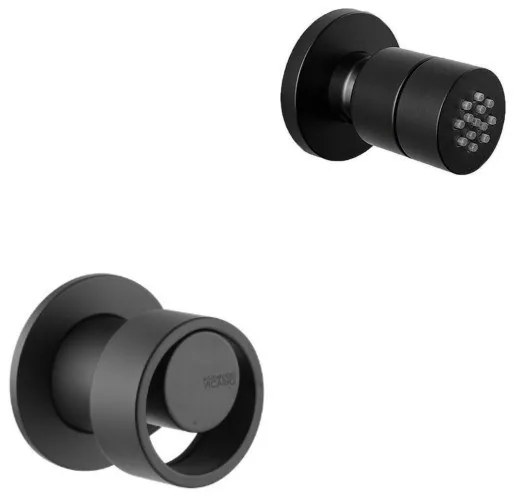Armando Vicario Halo Black Matt Jet στρογγυλό επιτοίχιο +Μίκτης εντοιχισμού 1 εξόδου