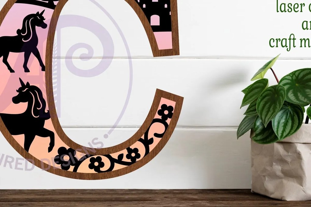 Intra απο ξύλο plywood 3mm-4mm πάχος – Μονόκεροι Γράμμα τοίχου Γ Δίασταση 40x30 cm INTRAFABR-118388987