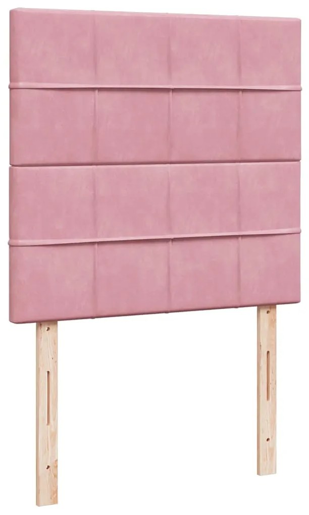 Οθωμανικό κρεβάτι με στρώματα ροζ 90x190cm Velvet 3313444