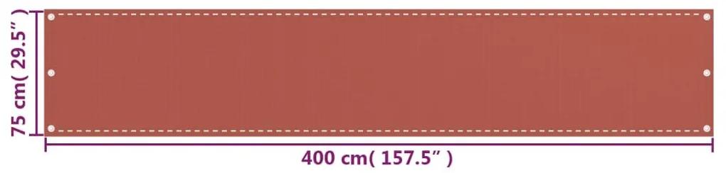 Διαχωριστικό Βεράντας Τερακότα 75 x 400 εκ. από HDPE - Καφέ